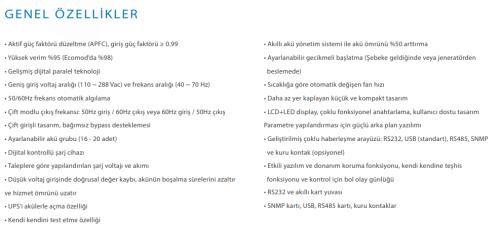 TESCOM TEOS+ 110 10KVA 16x12V/7AH Akülü 1F/1F ONLİNE LCD Ekranlı 900040383